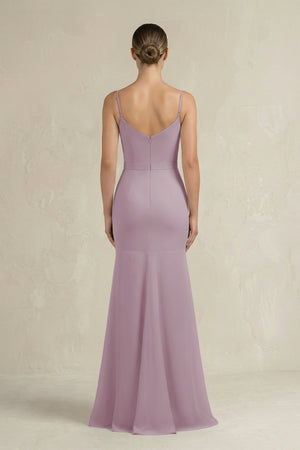 Cami Strap Mermaid Ruffled Chiffon Bridesmaid Dress in Dusk - SHE IS ME Bridesmaid Dresses