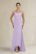 Cami Strap Mermaid Ruffled Chiffon Bridesmaid Dress in Lavender - SHE IS ME Bridesmaid Dresses