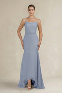 Cami Strap Mermaid Ruffled Chiffon Bridesmaid Dress in Twilight - SHE IS ME Bridesmaid Dresses