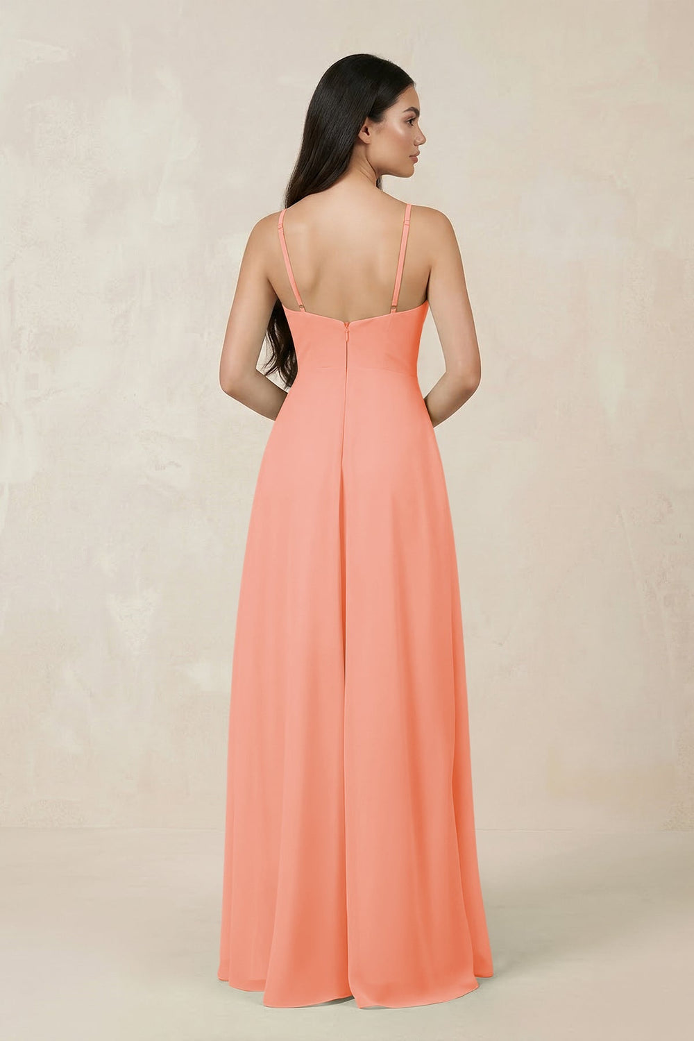 Halter Chiffon A - Line Bridesmaid Dress With Slit in Rosette - SHE IS ME Bridesmaid Dresses