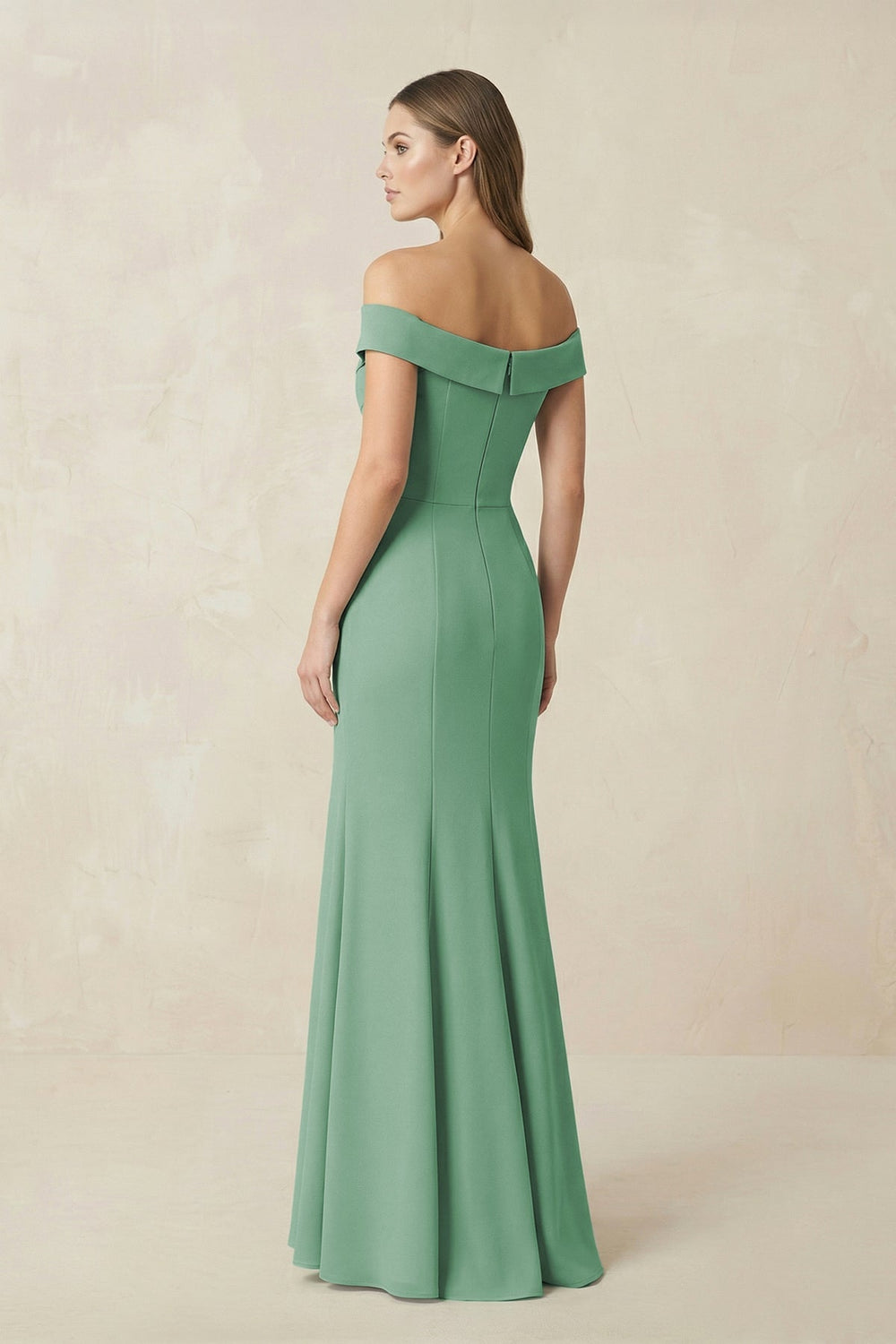 Off - the Shoulder Mermaid Chiffon Bridesmaid Dress - SHE IS ME Bridesmaid Dresses