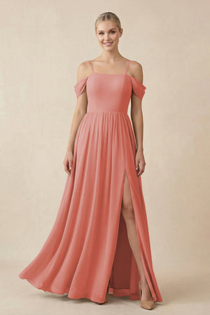 Off - the - Shoulder Sweetheart A - Line Chiffon Bridesmaid Dress in Mulberry - SHE IS ME Bridesmaid Dresses