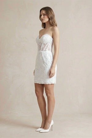 Sheath Sweetheart Lace Wedding Dresses - SHE IS ME Wedding Dresses
