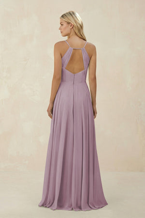 Spaghetti Strap A - Line Chiffon Bridesmaid Dress in Dusk - SHE IS ME Bridesmaid Dresses