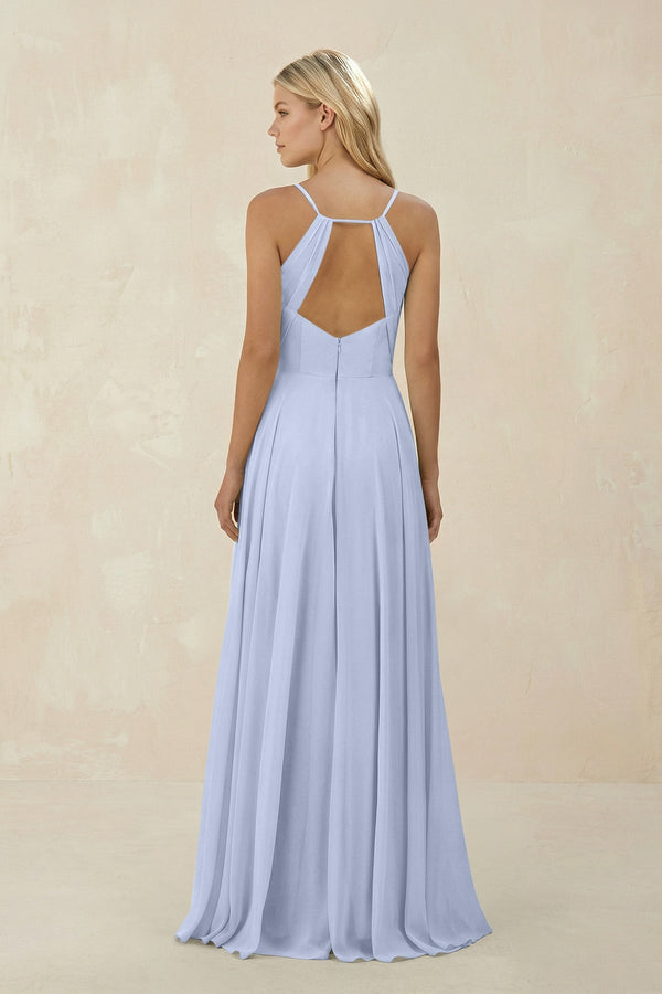 Spaghetti Strap A - Line Chiffon Bridesmaid Dress in Ice - SHE IS ME Bridesmaid Dresses