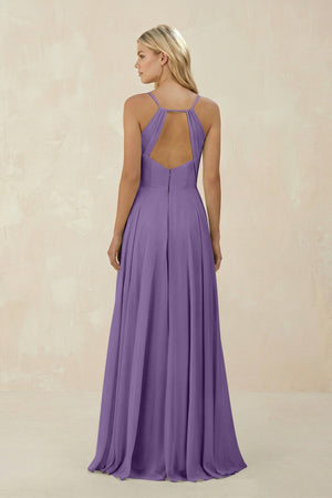 Spaghetti Strap A - Line Chiffon Bridesmaid Dress in Tahiti - SHE IS ME Bridesmaid Dresses