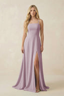 Spaghetti Strap Chiffon A - Line Bridesmaid Dress in Dusk - SHE IS ME Bridesmaid Dresses