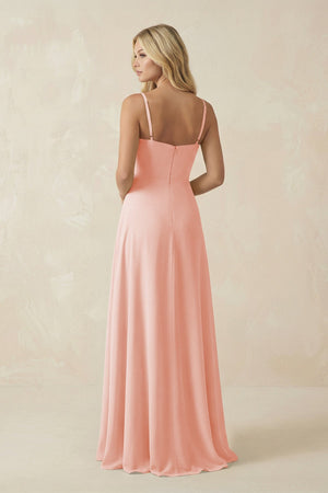 Spaghetti Strap Chiffon A - Line Bridesmaid Dress in Rose Petal - SHE IS ME Bridesmaid Dresses