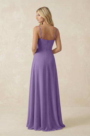 Spaghetti Strap Chiffon A - Line Bridesmaid Dress in Tahiti - SHE IS ME Bridesmaid Dresses