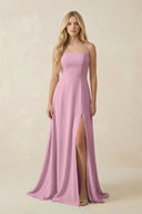 Spaghetti Strap Chiffon A - Line Bridesmaid Dress in Vintage Mauve - SHE IS ME Bridesmaid Dresses