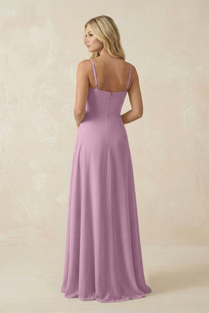 Spaghetti Strap Chiffon A - Line Bridesmaid Dress in Wisteria - SHE IS ME Bridesmaid Dresses