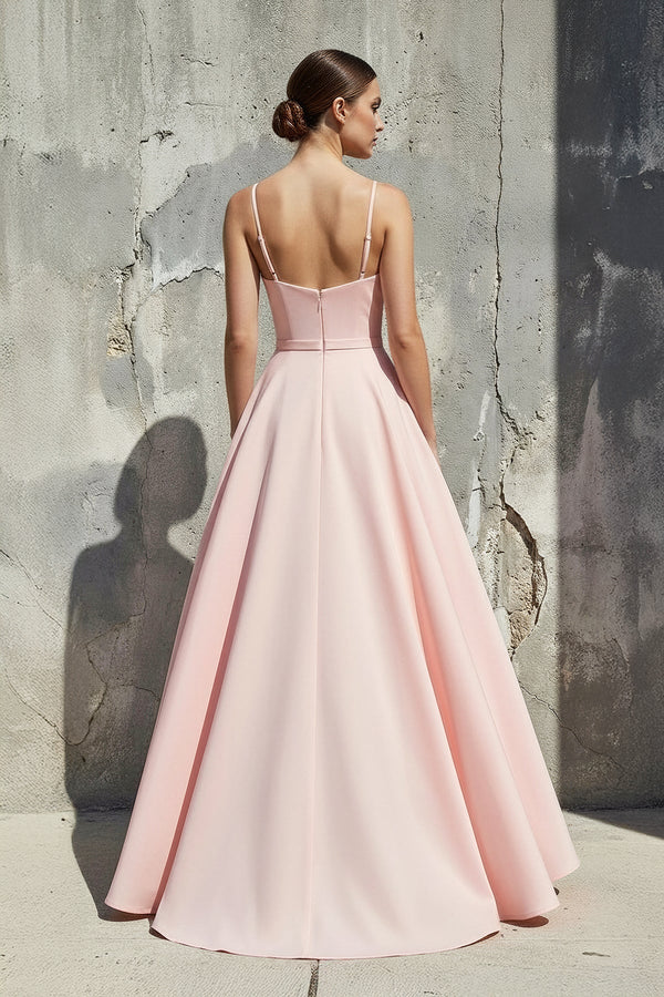 Spaghetti Straps A - Line Gown in Pink - SHE IS ME