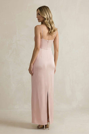 Spaghetti Straps Sheath Bridesmaid Dress in English Rose - SHE IS ME Bridesmaid Dresses