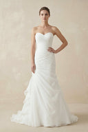Strapless Ruched Chiffon Mermaid Wedding Dress - SHE IS ME Wedding Dresses
