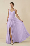 Sweetheart A - Line Chiffon Bridesmaid Dress in Lavender - SHE IS ME Bridesmaid Dresses