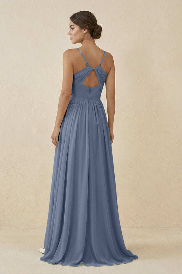 Sweetheart A - Line Chiffon Bridesmaid Dress in Neptune - SHE IS ME Bridesmaid Dresses