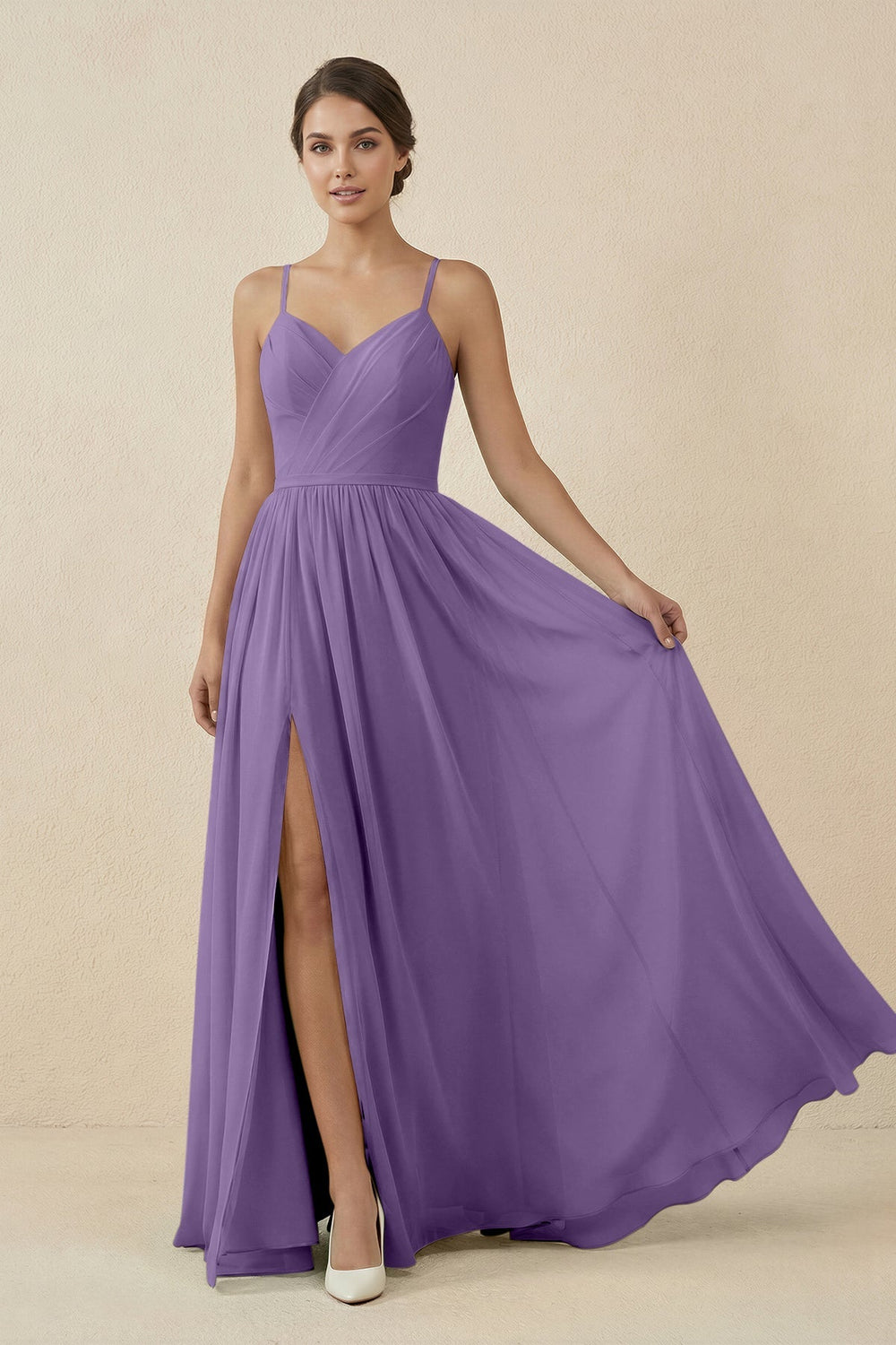 Sweetheart A - Line Chiffon Bridesmaid Dress in Tahiti - SHE IS ME Bridesmaid Dresses