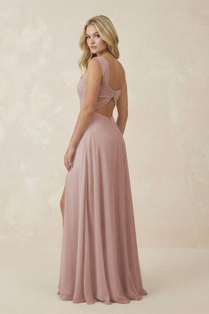 Sweetheart A - Line Chiffon Long Bridesmaid Dress in Toffee - SHE IS ME Bridesmaid Dresses