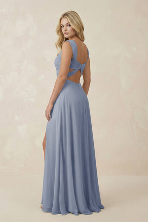 Sweetheart A - Line Chiffon Long Bridesmaid Dress in Twilight - SHE IS ME Bridesmaid Dresses