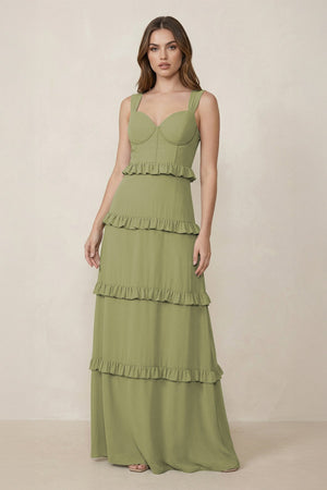 Sweetheart Tiered A - Line Chiffon Bridesmaid Dress - SHE IS ME Bridesmaid Dresses