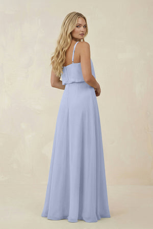 V - Neck Blouson A - Line Chiffon Bridesmaid Dress in Ice - SHE IS ME Bridesmaid Dresses