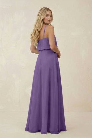 V - Neck Blouson A - Line Chiffon Bridesmaid Dress in Tahiti - SHE IS ME Bridesmaid Dresses