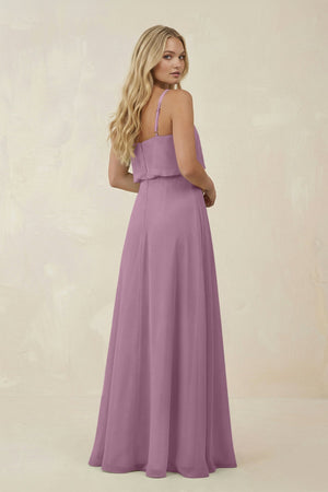 V - Neck Blouson A - Line Chiffon Bridesmaid Dress in Wisteria - SHE IS ME Bridesmaid Dresses